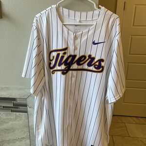 LSU Nike pinstripe baseball jersey